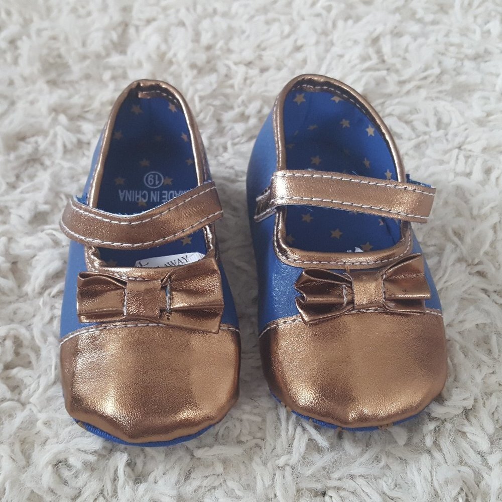Baby Girl Denim and Copper Mary Jane 6-12M NWT - Picture 1 of 5